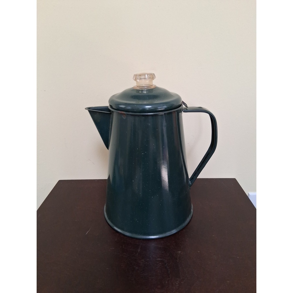 GSI Outdoors Camping Sierra Enamelware Percolator Coffee Pot 8 Cup Green Speckle